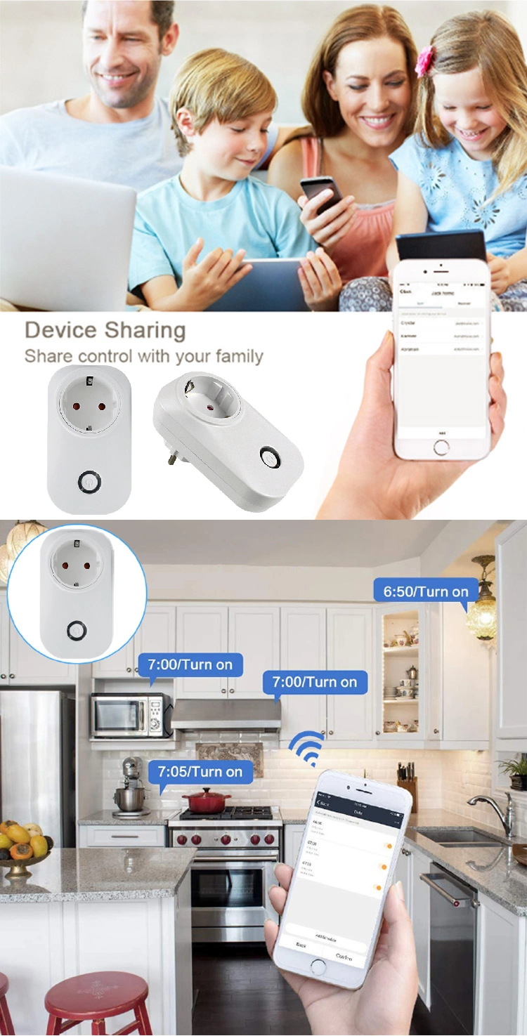 AC 110-240V EU Type Wall Plug WiFi Smart Plug