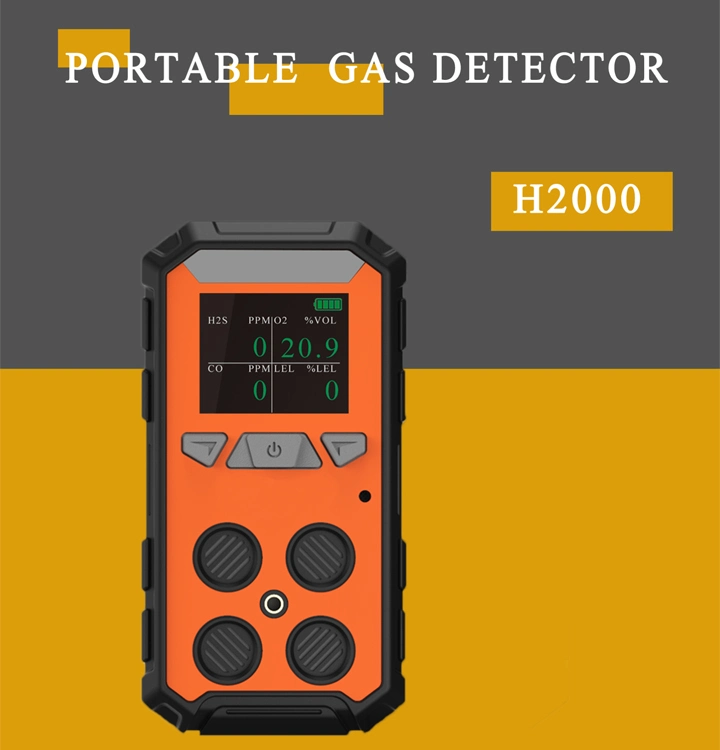 Rechargeable Smart Sensor Gas Detector with 4 Gas