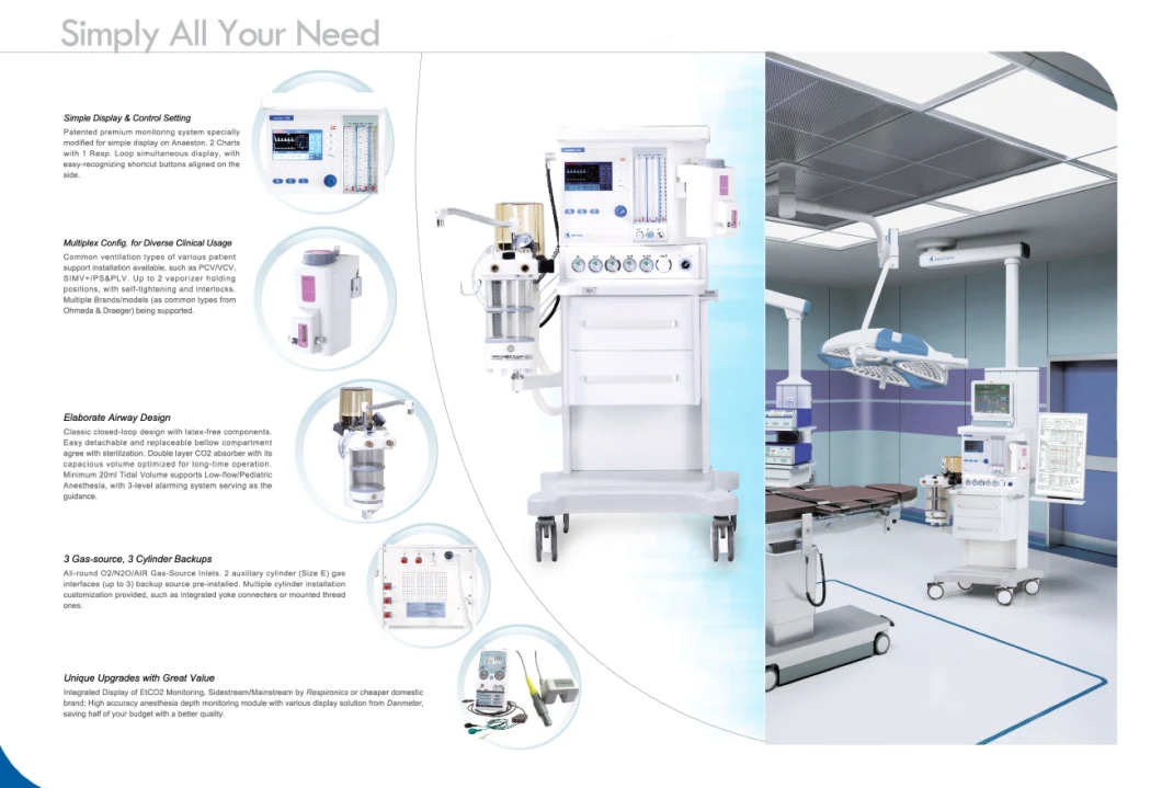 Heal Force Best Selling Medical Apparatus Anaesthesia Instruments Anesthesia Machine Price